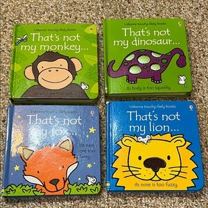Usborne Touchy-Feely Books Set - That’s Not My Monkey, Dino, Fox and Lion